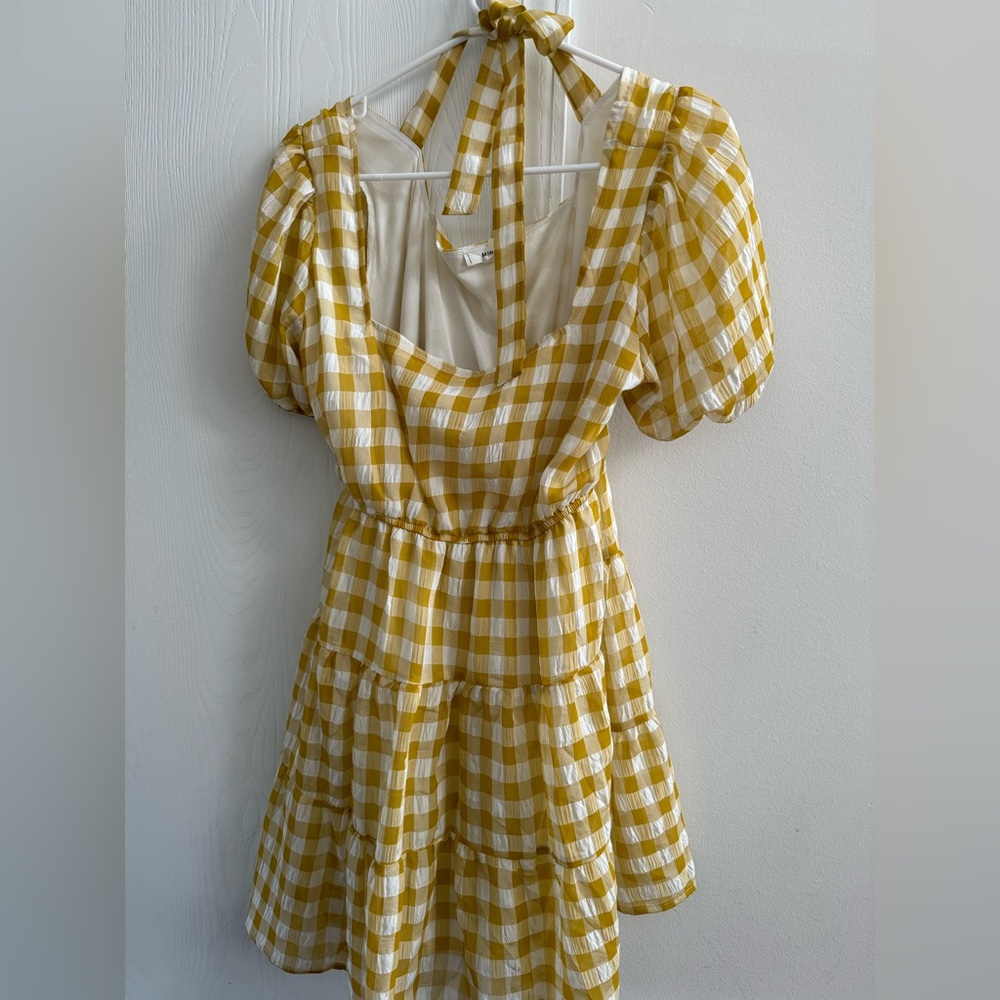 Juniors Yellow Dress Square Neck